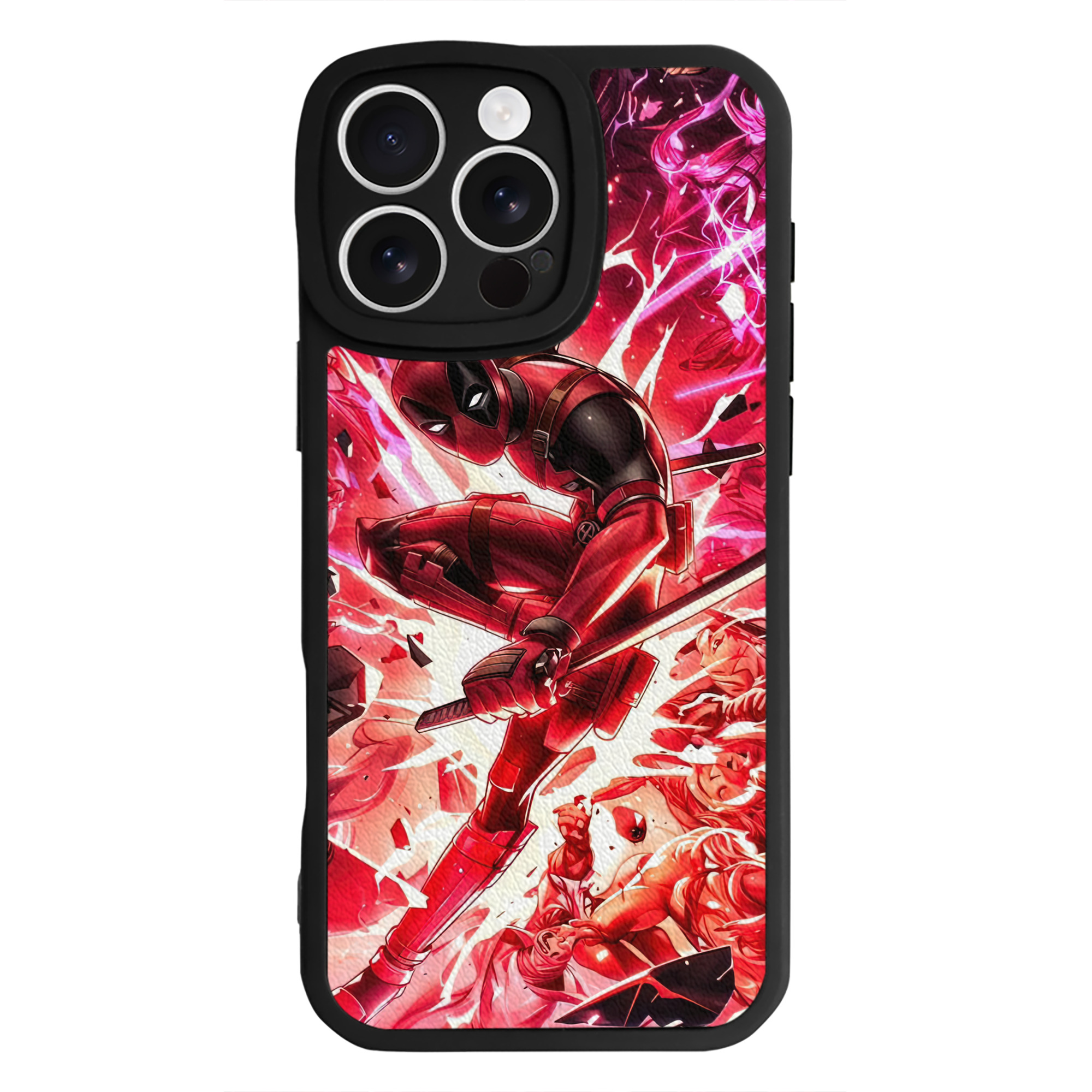 （画像用） Deadpool デッドプール 【iPhone 16シリーズ対応】シリコンスマホケース（レザー調） 材質：シリコン